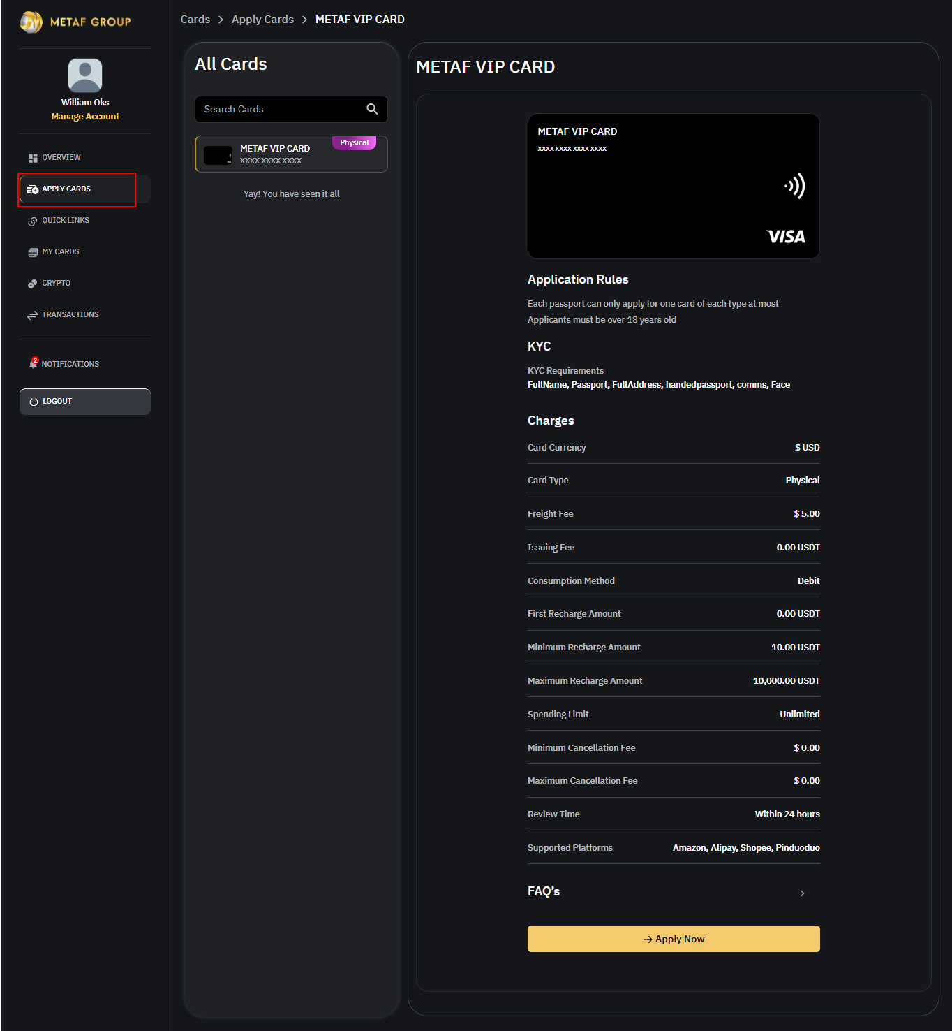 Apply Card